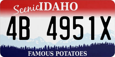 ID license plate 4B4951X