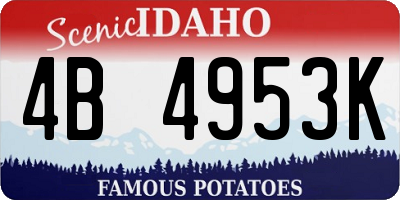 ID license plate 4B4953K