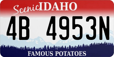 ID license plate 4B4953N