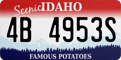 ID license plate 4B4953S