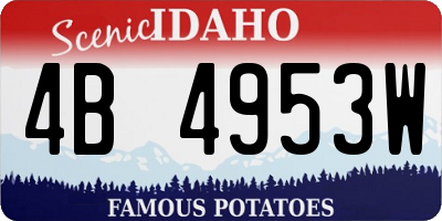 ID license plate 4B4953W