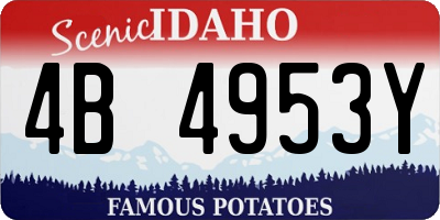 ID license plate 4B4953Y