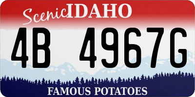 ID license plate 4B4967G