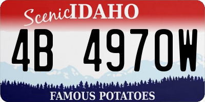 ID license plate 4B4970W