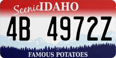ID license plate 4B4972Z