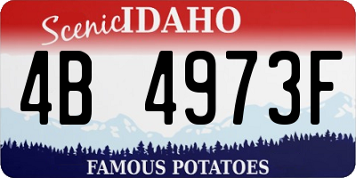 ID license plate 4B4973F