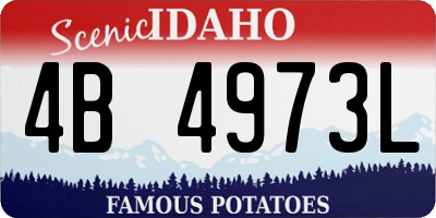 ID license plate 4B4973L