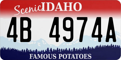 ID license plate 4B4974A