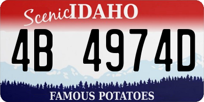 ID license plate 4B4974D