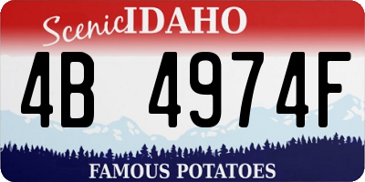 ID license plate 4B4974F