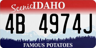 ID license plate 4B4974J