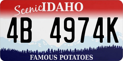 ID license plate 4B4974K