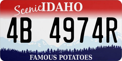ID license plate 4B4974R