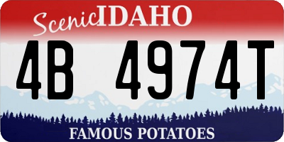 ID license plate 4B4974T