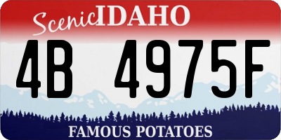 ID license plate 4B4975F