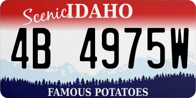ID license plate 4B4975W