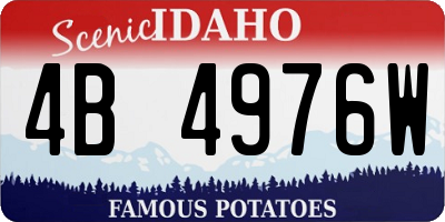 ID license plate 4B4976W