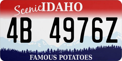 ID license plate 4B4976Z