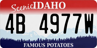 ID license plate 4B4977W