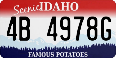 ID license plate 4B4978G