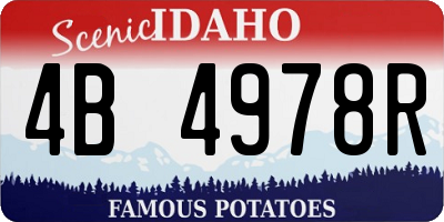 ID license plate 4B4978R