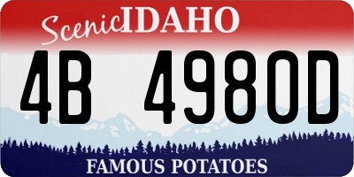 ID license plate 4B4980D