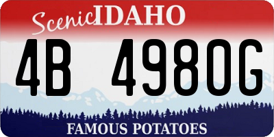 ID license plate 4B4980G