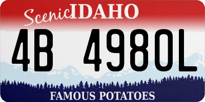 ID license plate 4B4980L