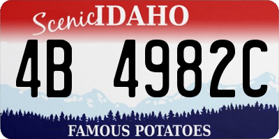 ID license plate 4B4982C