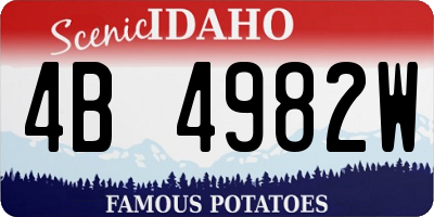 ID license plate 4B4982W