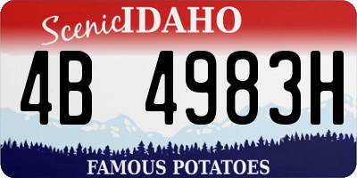 ID license plate 4B4983H