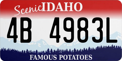 ID license plate 4B4983L