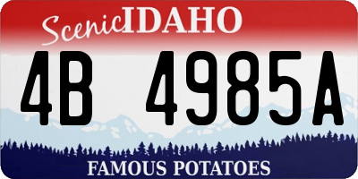 ID license plate 4B4985A