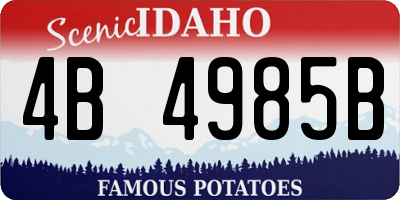 ID license plate 4B4985B