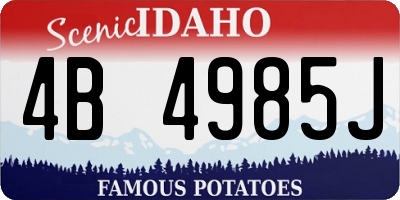 ID license plate 4B4985J