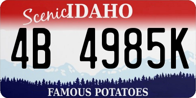 ID license plate 4B4985K