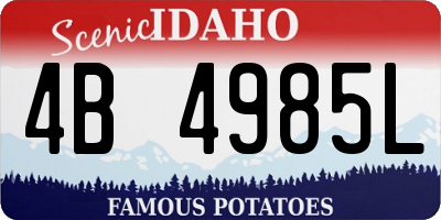 ID license plate 4B4985L