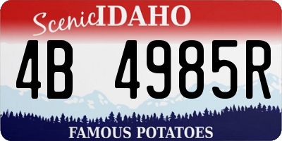 ID license plate 4B4985R
