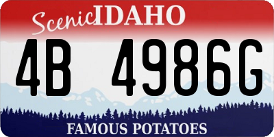 ID license plate 4B4986G