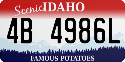 ID license plate 4B4986L
