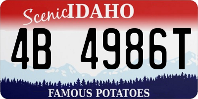 ID license plate 4B4986T