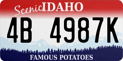 ID license plate 4B4987K