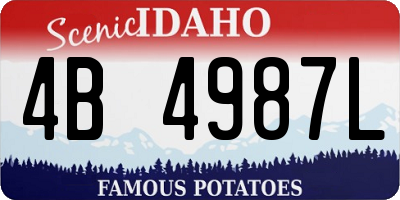 ID license plate 4B4987L