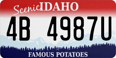 ID license plate 4B4987U