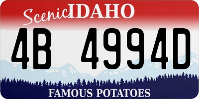 ID license plate 4B4994D