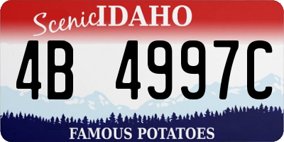 ID license plate 4B4997C