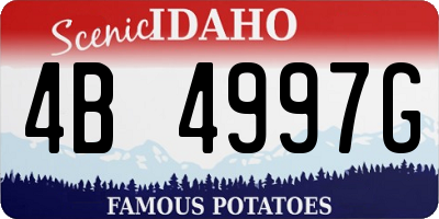 ID license plate 4B4997G