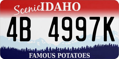ID license plate 4B4997K