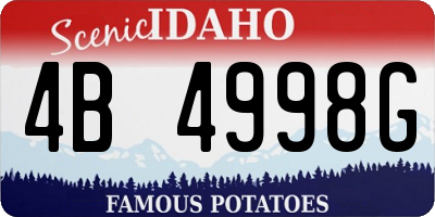 ID license plate 4B4998G