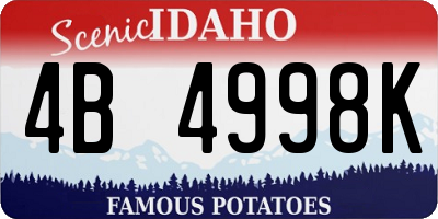 ID license plate 4B4998K